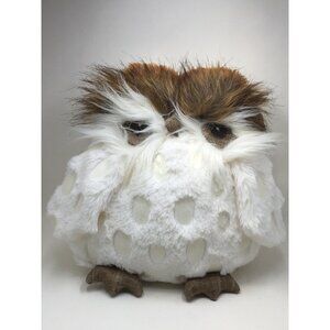 Pier 1 Imports Snowy Owl Gracie Plush Stuffed Animal Toy White Brown 9'' Tall